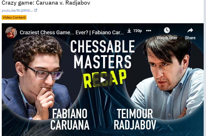 Photo of Crazy game: <b>Caruana</b> v. Radjabov