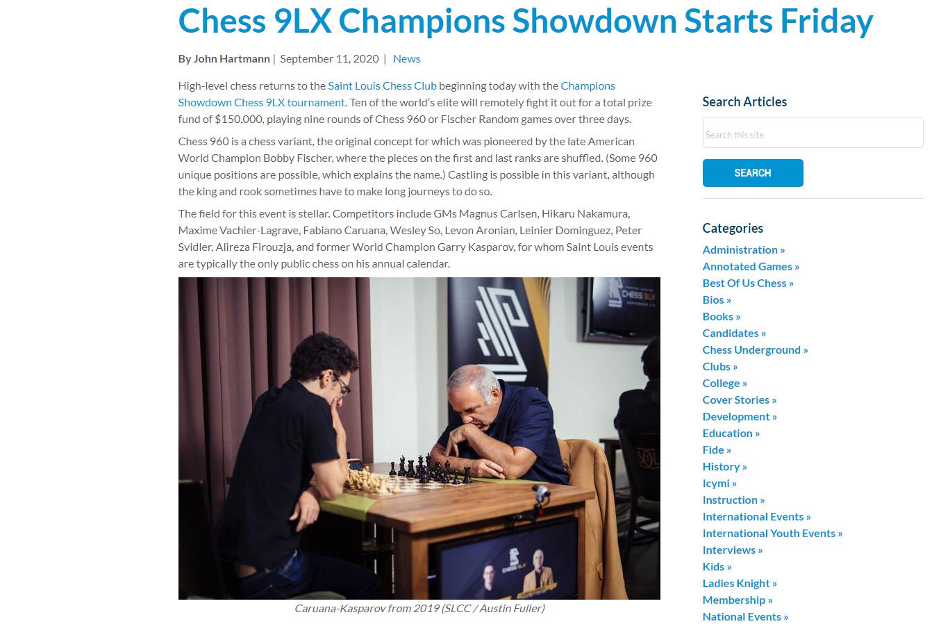 Photo of Chess 9LX Champions Showdown Starts Friday