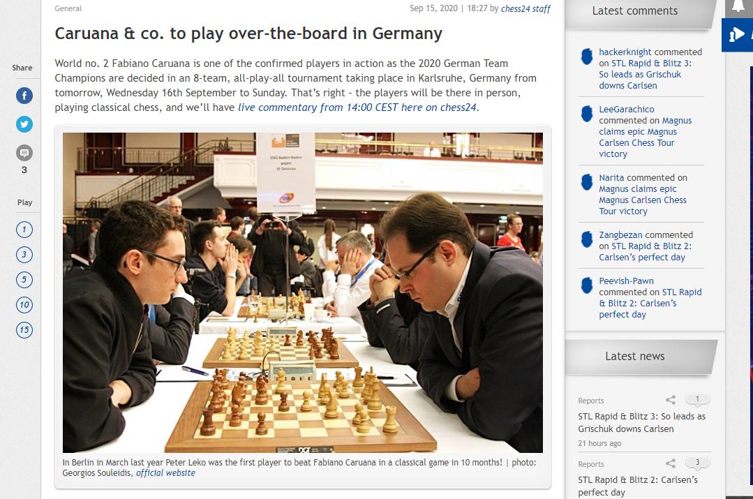 Photo of <b>Caruana</b> & co. to play over-the-board in Germany