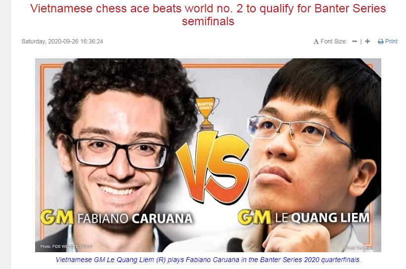 Photo of Vietnamese chess ace beats world no. 2 to qualify for Banter Series semifinals