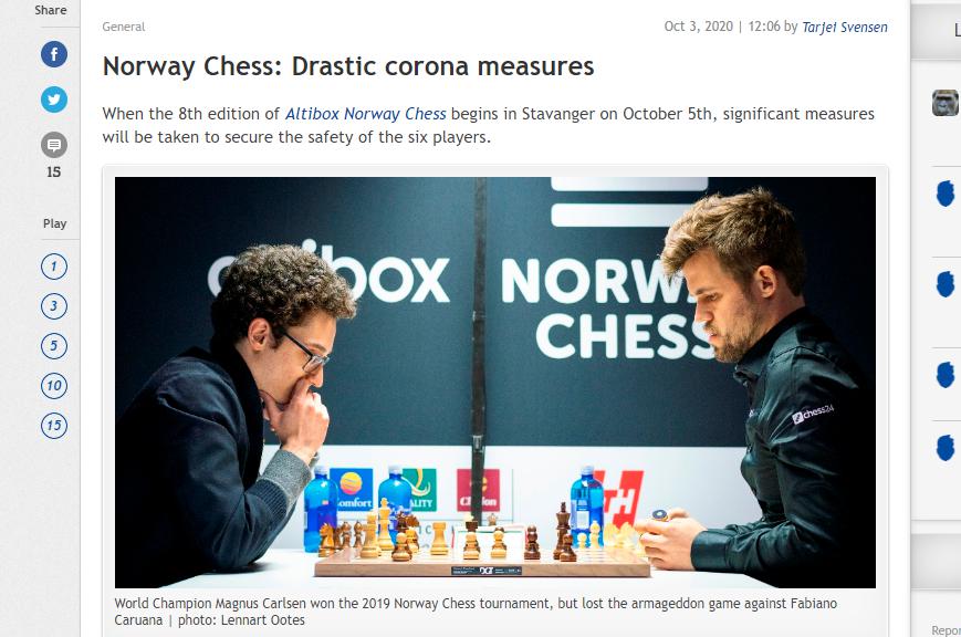 Photo of Norway Chess: Drastic corona measures