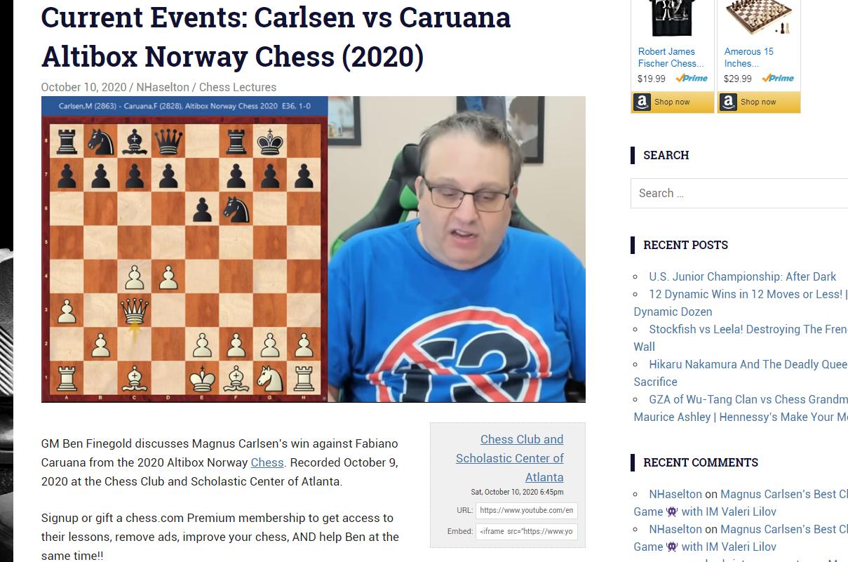 Photo of Current Events: Carlsen vs <b>Caruana</b> Altibox Norway Chess (2020)
