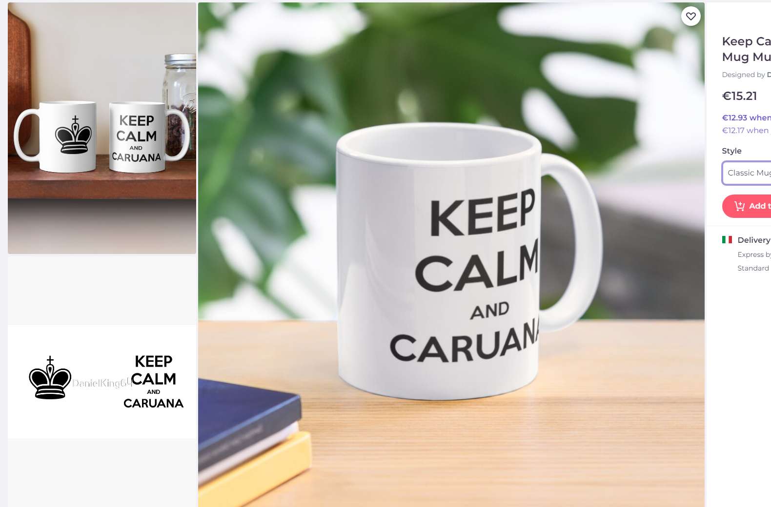 Photo of Keep Calm and Caruana Chess Mug