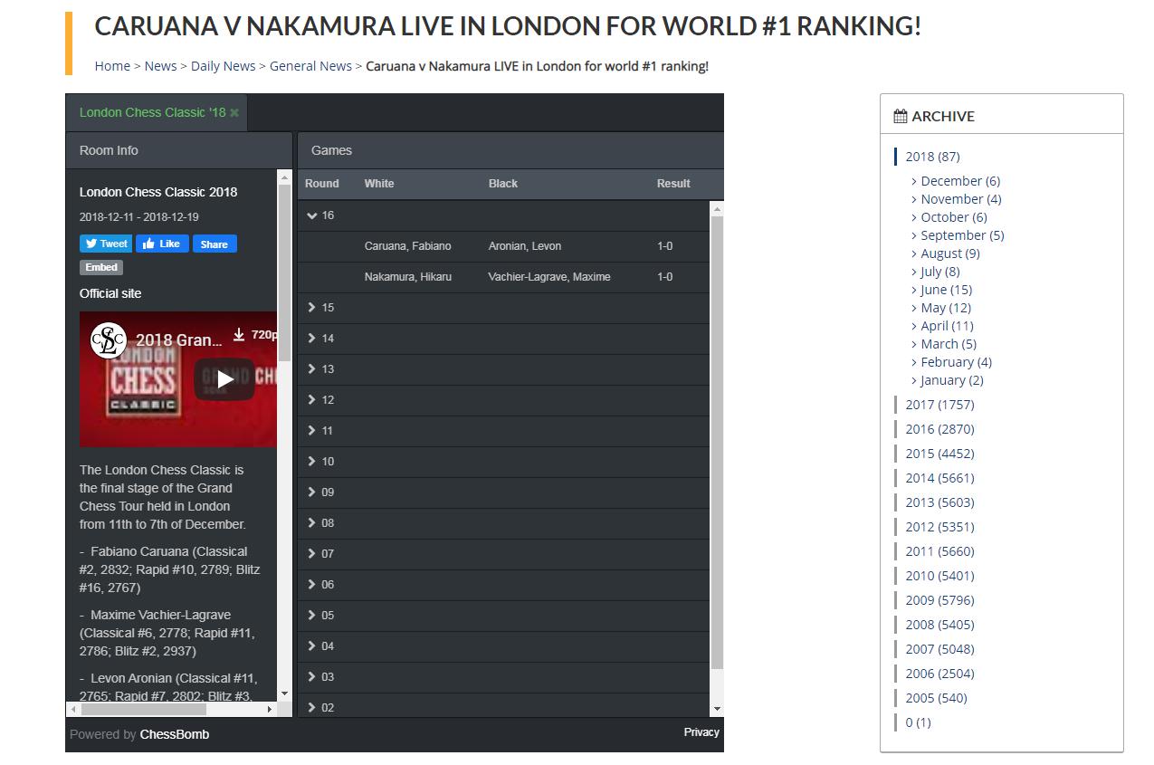 Photo of Caruana v Nakamura LIVE in London for world #1 ranking!