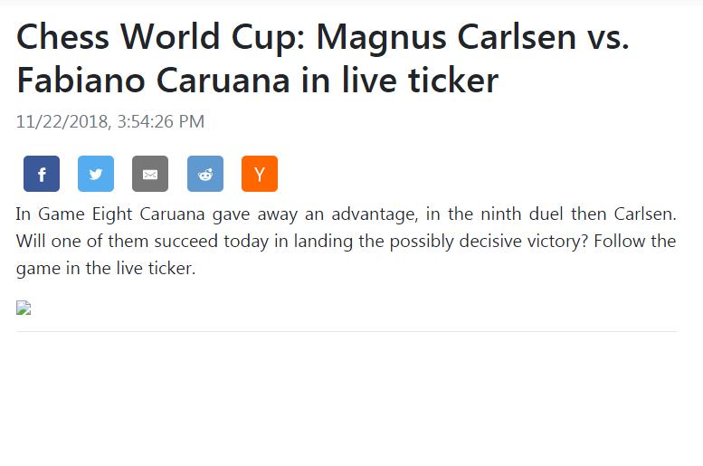 Photo of Chess World Cup: Magnus Carlsen vs. Fabiano Caruana in live ticker