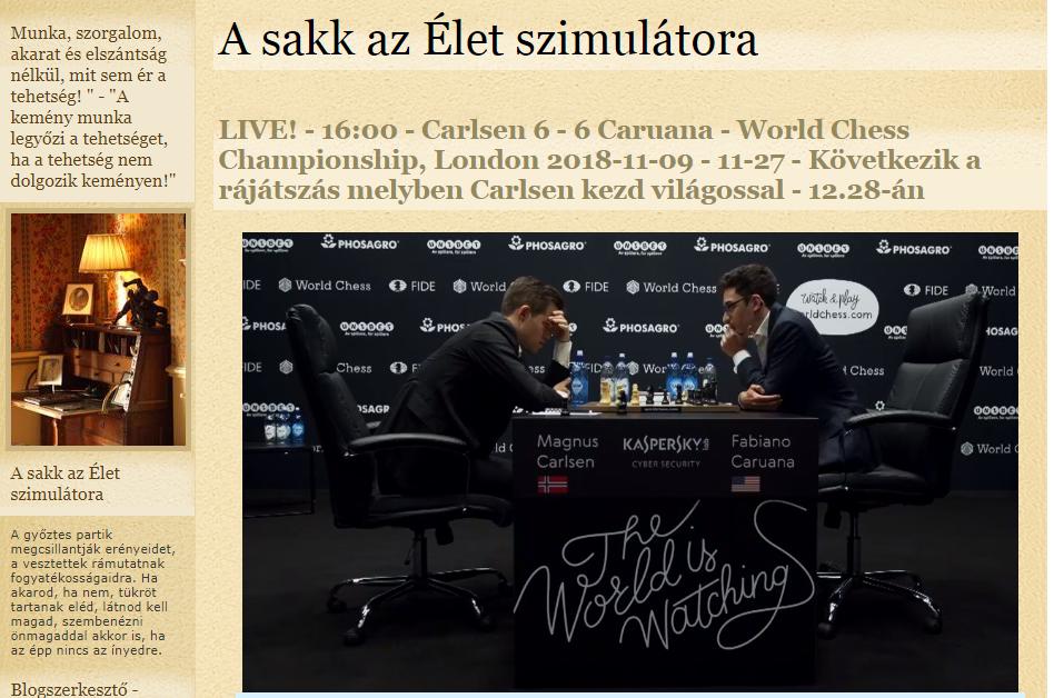 Photo of Carlsen 4 - 4 Caruana World Chess Championship, London 2018-11-09