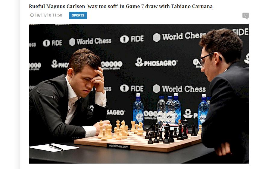 Photo of Rueful Magnus Carlsen 