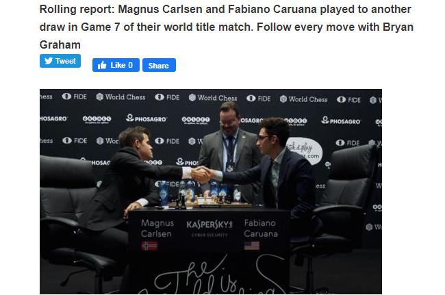 Photo of Magnus Carlsen and Fabiano Caruana remain deadlocked after taut Game 7