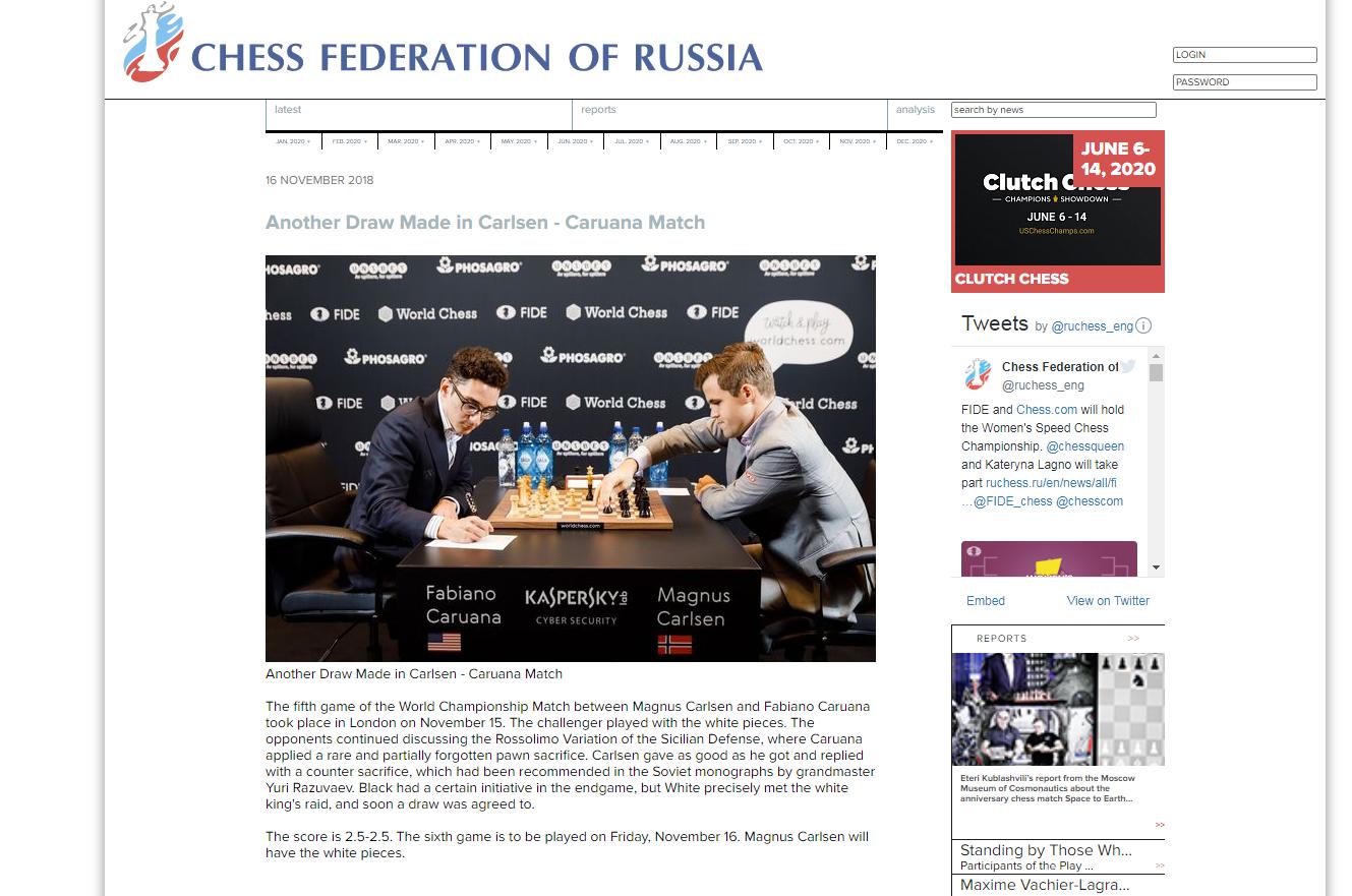 Photo of Another Draw Made in Carlsen - Caruana Match