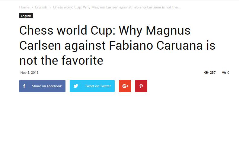 Photo of Chess world Cup: Why Magnus Carlsen against Fabiano Caruana is not the favorite