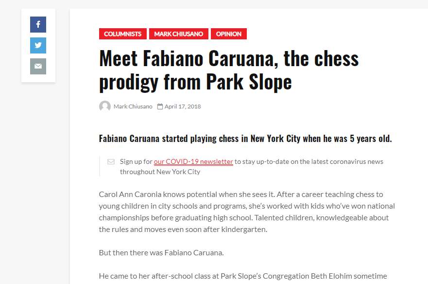 Photo of Meet Fabiano Caruana, the chess prodigy from Park Slope