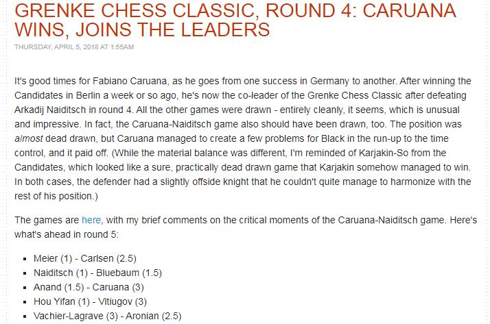 Photo of Grenke Chess Classic, Round 4: Caruana Wins, Joins the Leaders