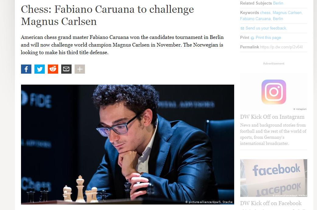 Photo of Chess: Fabiano Caruana to challenge Magnus Carlsen