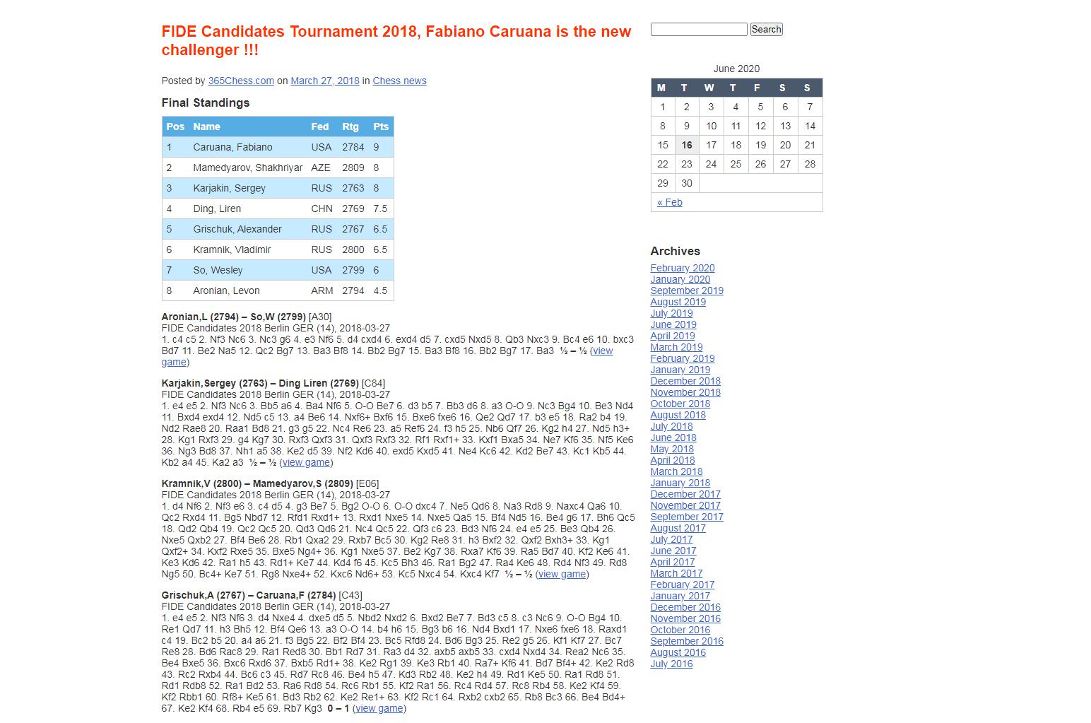 Photo of FIDE Candidates Tournament 2018, Fabiano Caruana is the new challenger