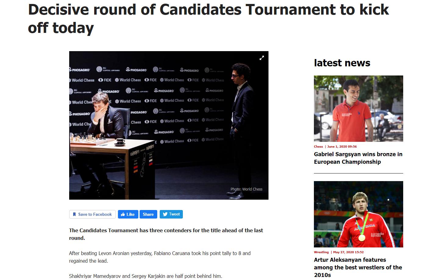 Photo of Decisive round of Candidates Tournament to kick off today