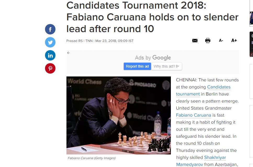 Photo of Candidates Tournament: Caruana holds on to slender lead