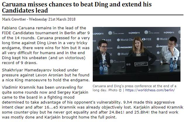 Photo of Caruana misses chances to beat Ding and extend his Candidates lead