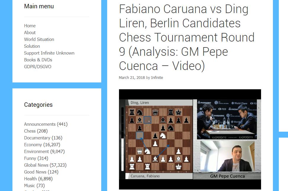 Photo of Fabiano Caruana vs Ding Liren, Berlin Candidates Chess Tournament Round 9