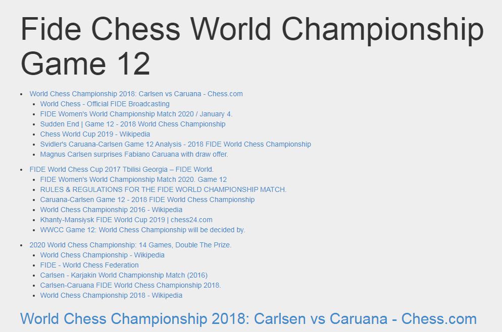 Photo of Fide Chess World Championship Game 12