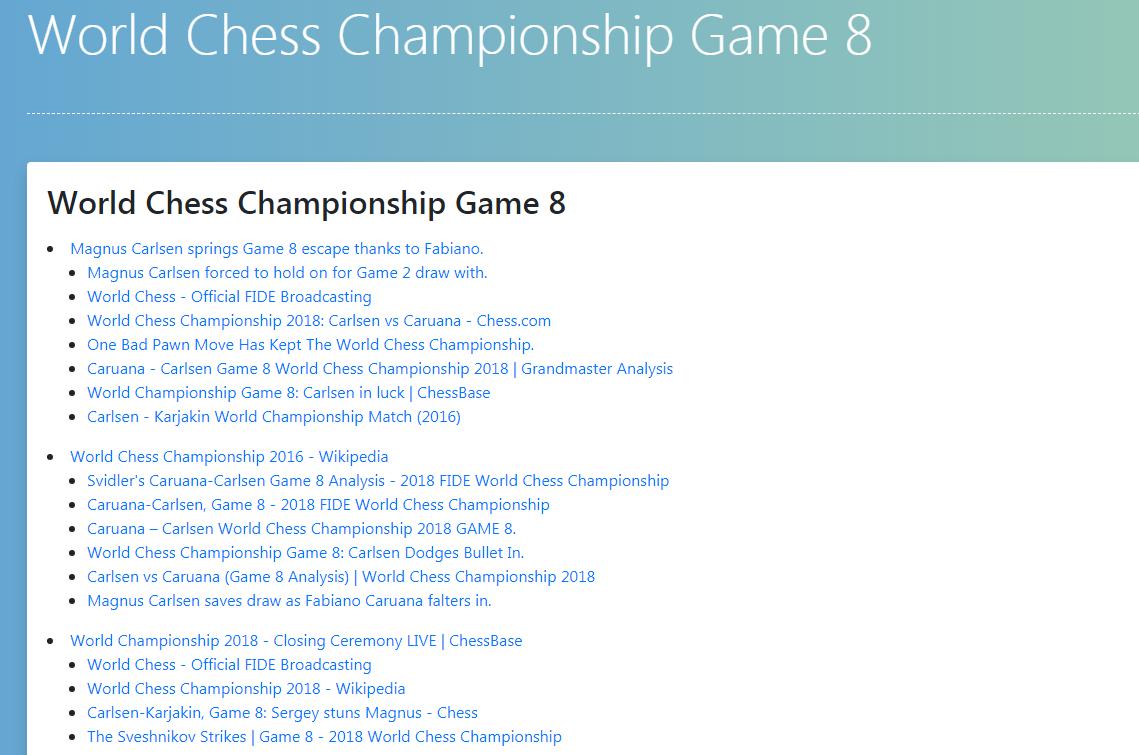 Photo of World Chess Championship Game 8