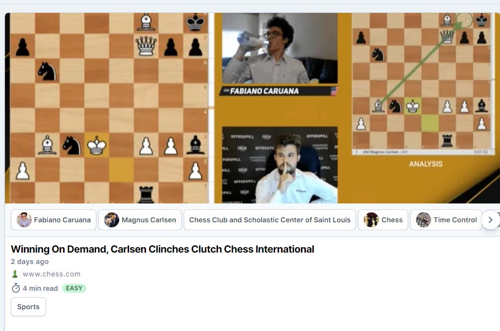 Photo of Winning On Demand, Carlsen Clinches Clutch Chess International