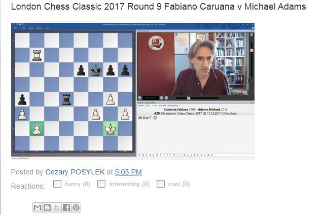 Photo of London Chess Classic 2017 Round 9 Fabiano Caruana v Michael Adams