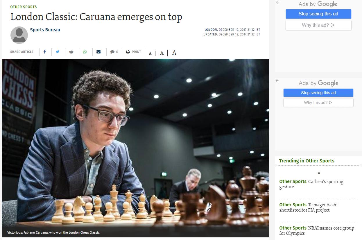 Photo of London Classic: Caruana emerges on top