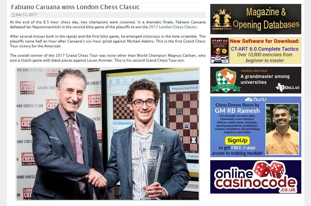 Photo of Fabiano Caruana wins London Chess Classic