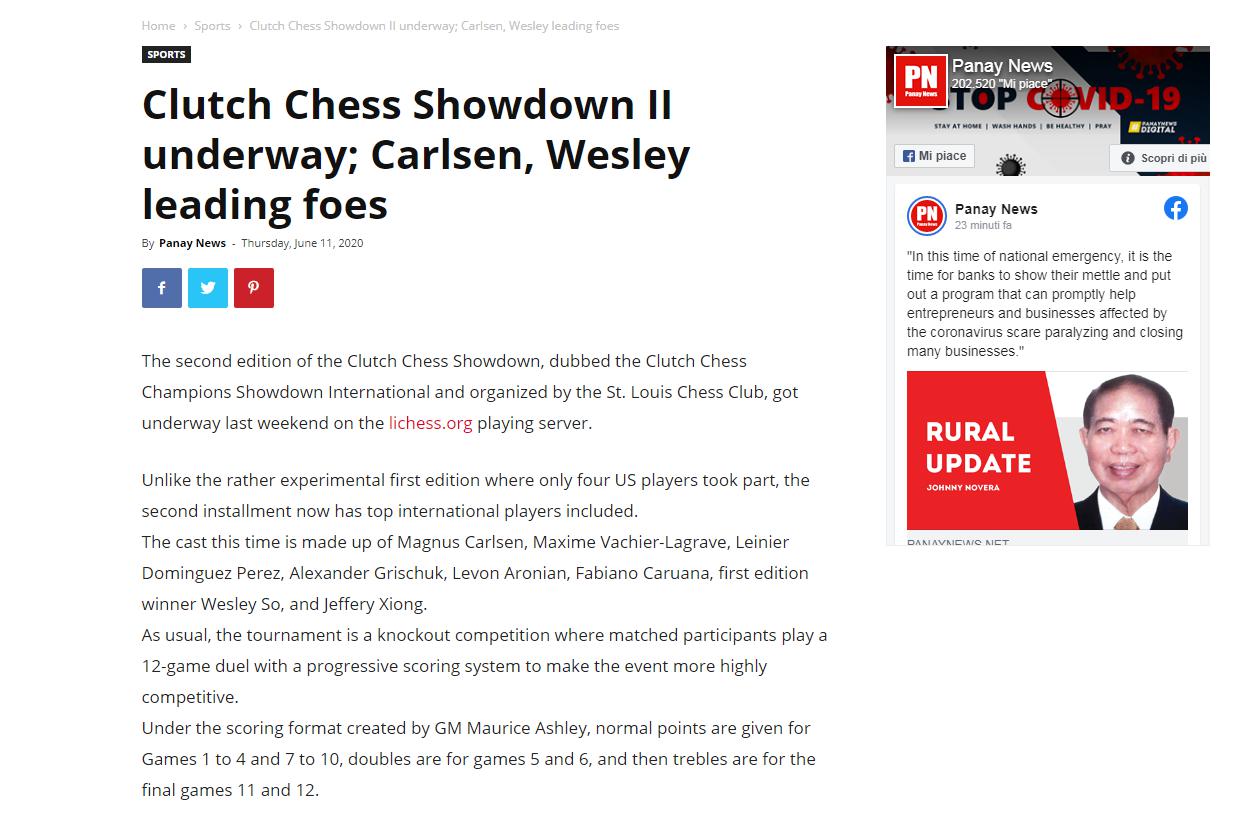 Photo of Clutch Chess Showdown II underway; Carlsen, Wesley leading foes