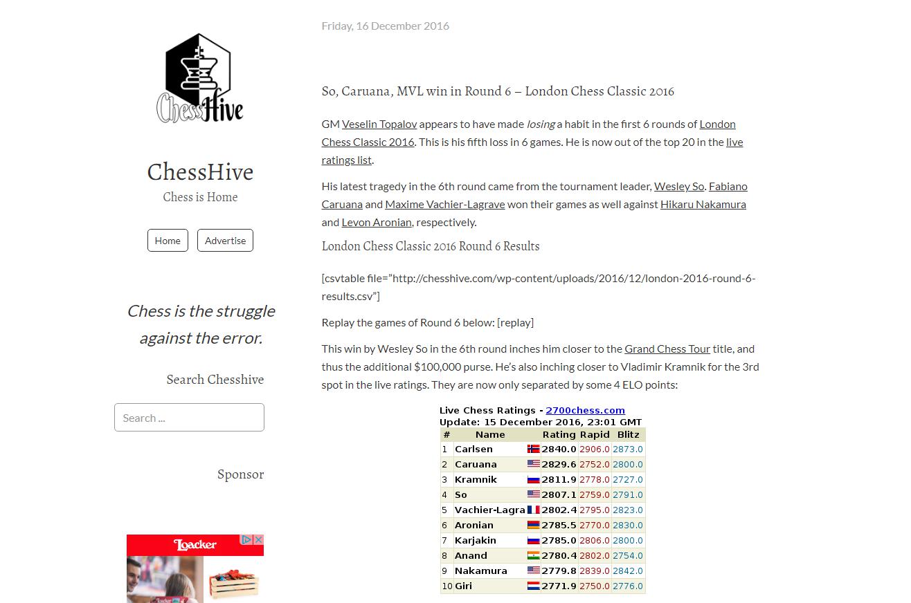Photo of So, Caruana, MVL win in Round 6 ? London Chess Classic 2016