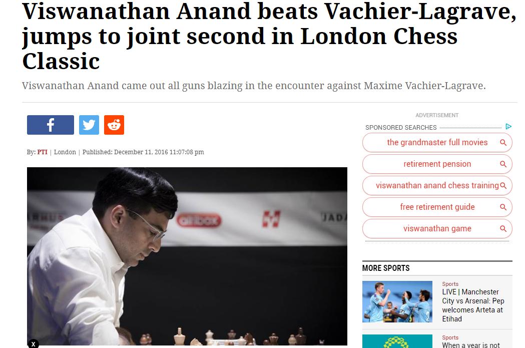 Photo of Viswanathan Anand beats Vachier-Lagrave, jumps to joint second in London Chess Classic