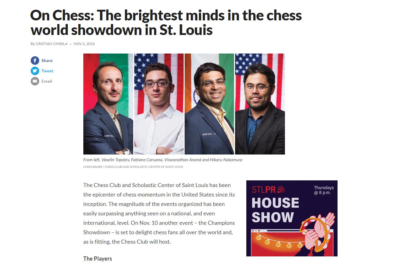 Photo of On Chess: The brightest minds in the chess world showdown in St. Louis