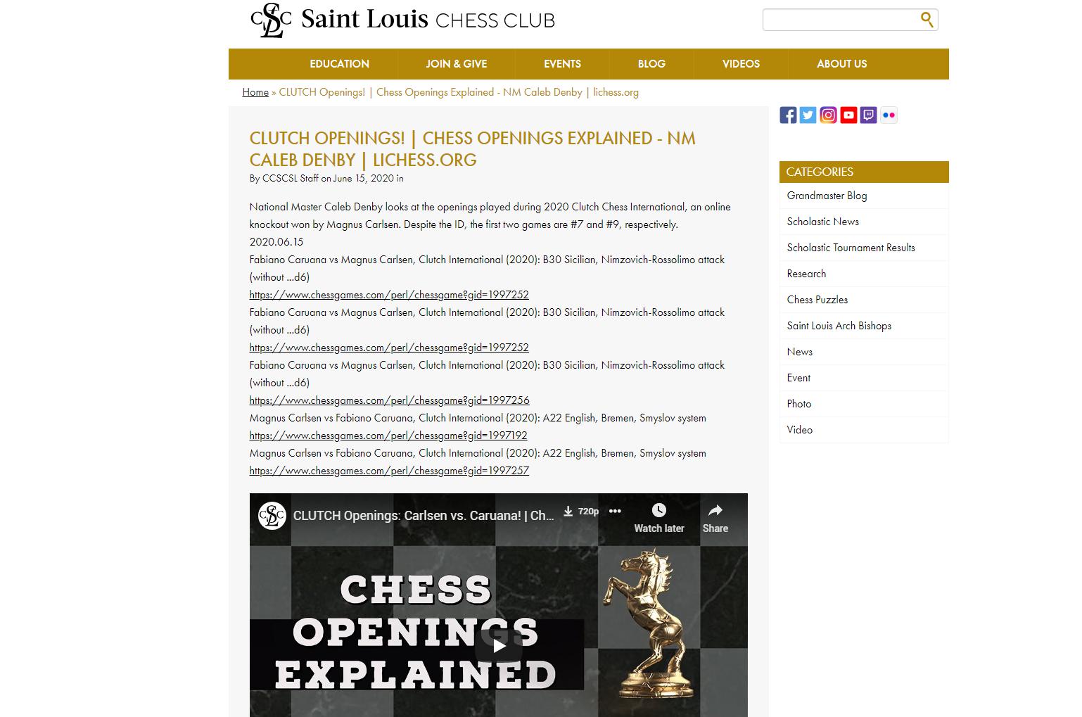 Photo of CLUTCH Openings! | Chess Openings Explained - NM Caleb Denby