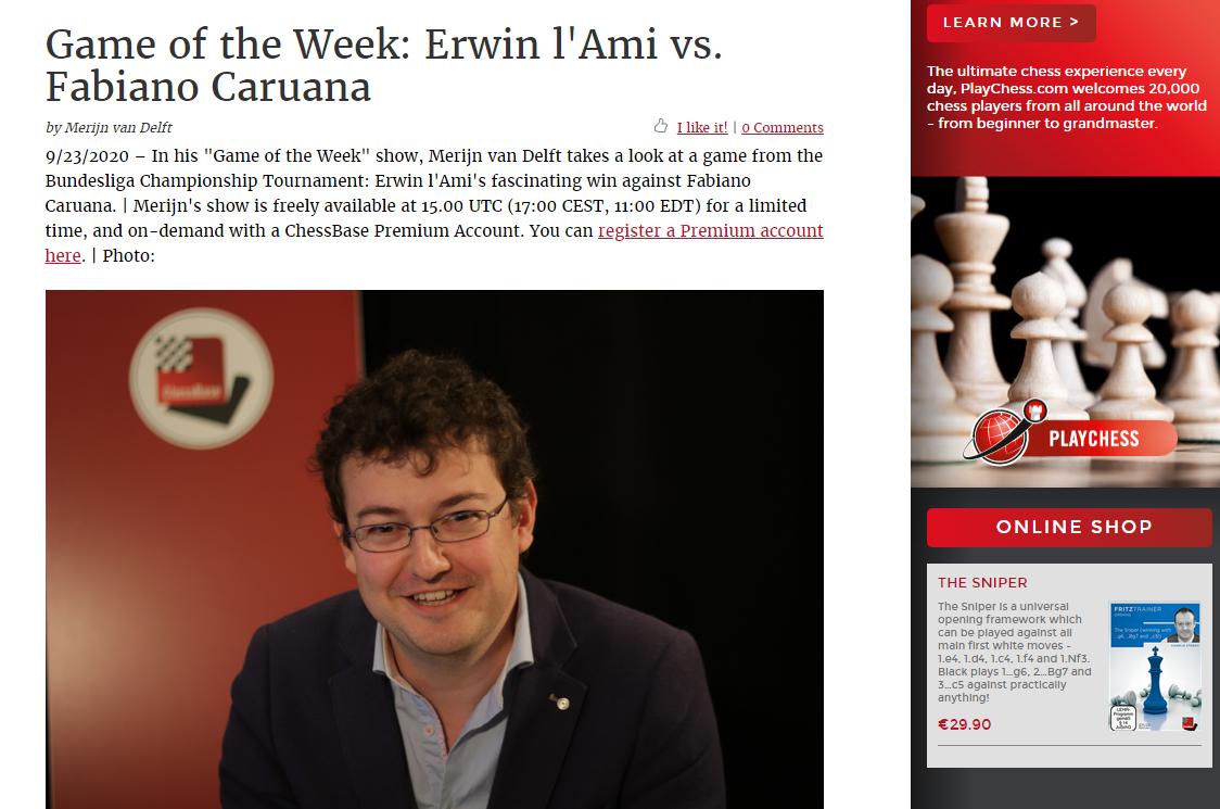 Photo of Game of the Week: Erwin l'Ami vs. Fabiano <b>Caruana</b>