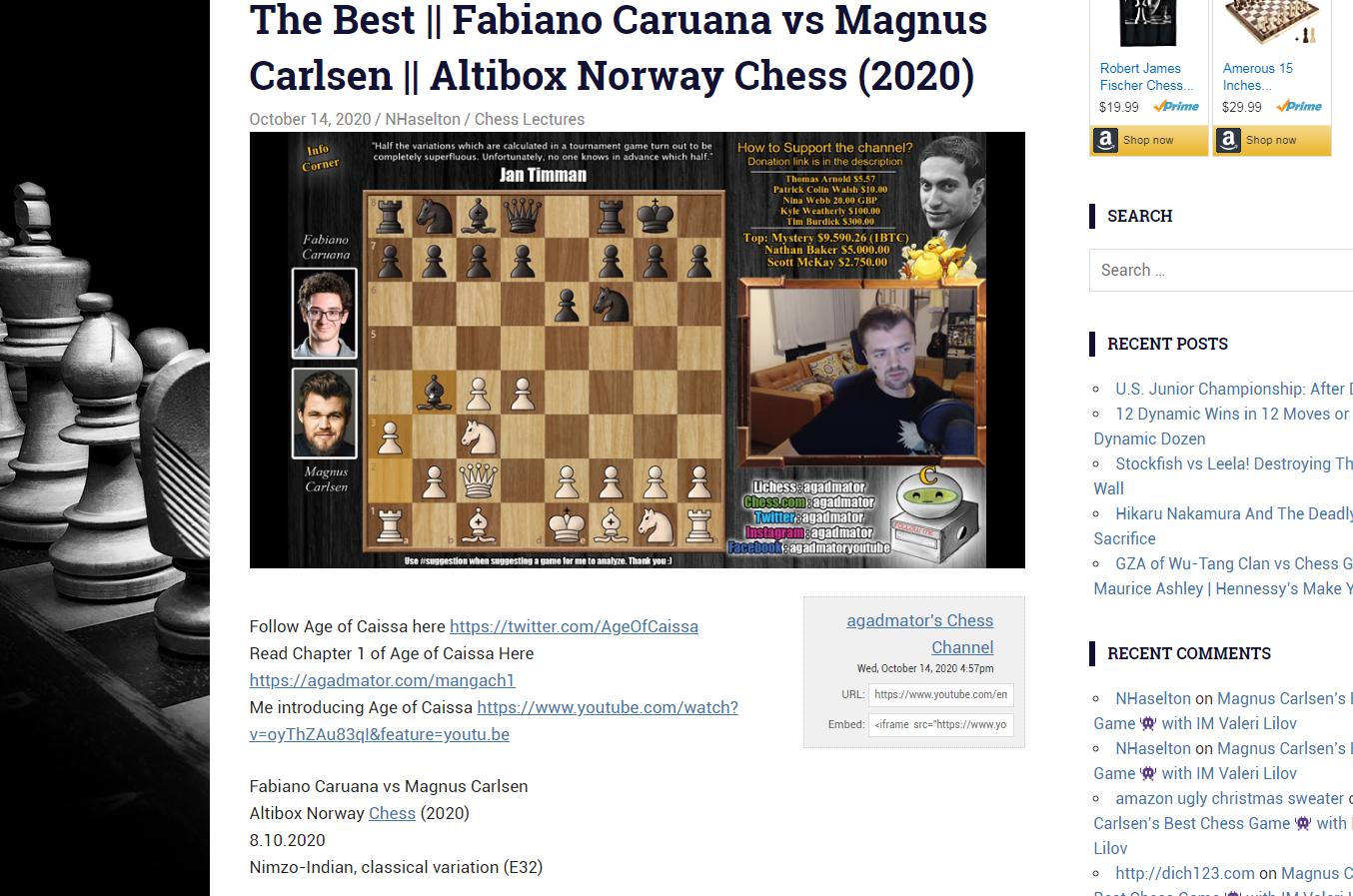 Photo of The Best || Fabiano <b>Caruana</b> vs Magnus Carlsen || Altibox Norway Chess