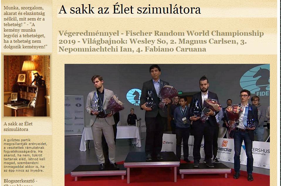 Photo of Fischer Random World Championship 2019