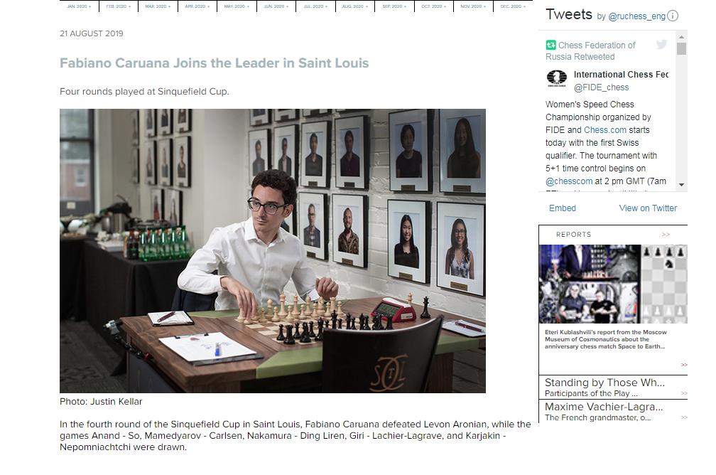 Photo of Fabiano Caruana Joins the Leader in Saint Louis