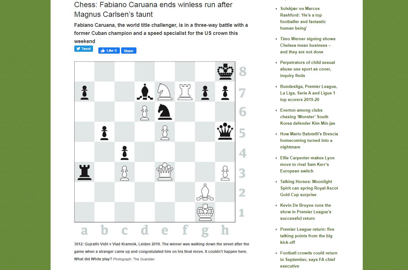 Photo of Chess: Fabiano Caruana ends winless run after Magnus Carlsen